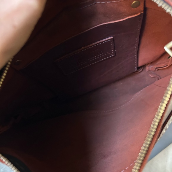 Portland Leather Tote Backpack Large Dark Brown Cherry genuine leather zip NEW - Picture 9 of 14